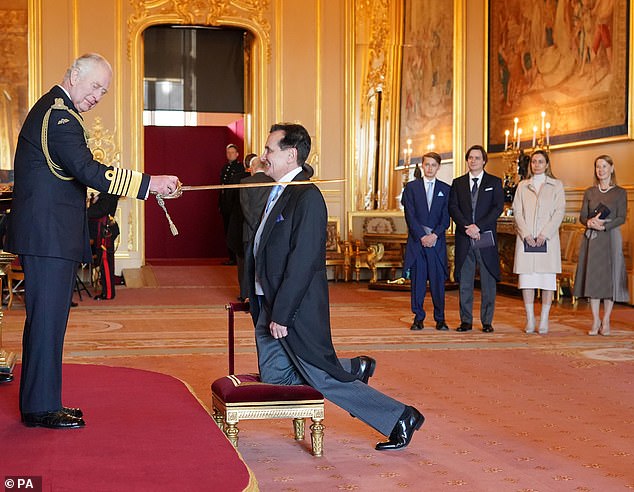 Sir Pascal is knighted by King Charles III at Windsor Castle in December 2022