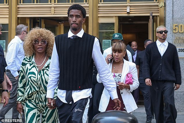 Jury deliberations wrapped up on Tuesday without a final verdict. Janice Combs, Christian 'King' Combs and Quincy Brown are pictured departing the Manhattan federal courthouse in the aftermath