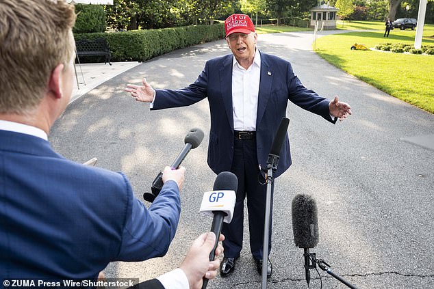 Secretary of State Marco Rubio ordered USAID - which Trump (pictured) infamously called a 'left-wing scam' - absorbed into the State Department on Tuesday
