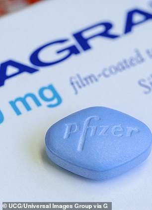 The commonly recognisable blue Viagra pill by Pfizer