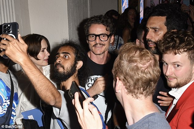 The actor was mobbed by fans as he left the venue