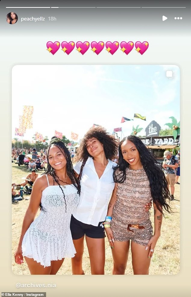 And on Monday, Ella took her Instagram page public to share her first photo from her time at the festival, looking on cloud nine as she posed in the sunshine with her pals in a reposted snap on her Stories