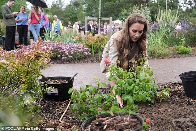 Kate even had the opportunity to plant the 'Catherine Rose' herself, alongside staff who volunteer in the garden