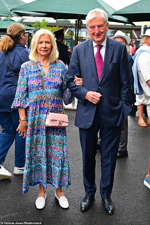 Former Crystal Palace football manager Roy Hodgson was joined by his wife Sheila as the pair walked arm in arm