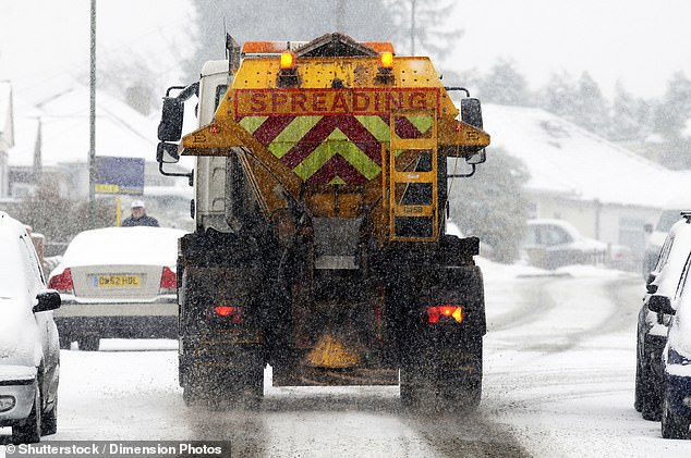 Instead of clearing snow and ice in winter, the gritters were deployed this week to spread a fine layer of crushed stone on the surface of roads to provide grip for vehicle tyres over concerns the tarmac could melt in the incredibly high temperatures