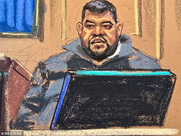 Hotel security guard Eddy Garcia testifies in court