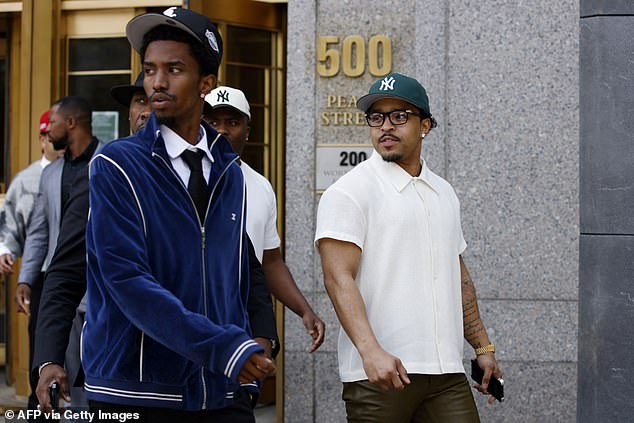 King and Justin Combs seen outside the courthouse