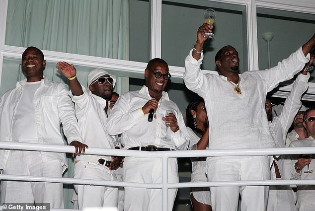 Diddy is accused of operating a racketeering conspiracy, primarily through his sex parties known as 'freak offs'. (Pictured: the rapper at a party he hosted in East Hampton in 2007)
