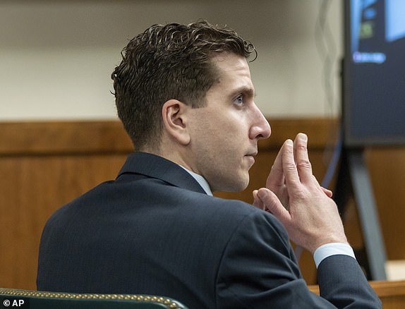FILE - Bryan Kohberger listens to arguments during a hearing, Oct. 26, 2023, in Moscow, Idaho. (Kai Eiselein/New York Post via AP, Pool, File)