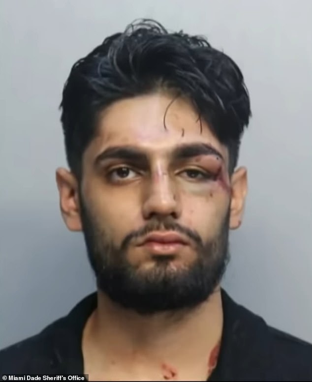 Ishann Sharma, 21, was arrested Tuesday and charged with battery following the violent altercation