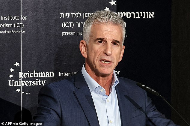 Current Mossad director David Barnea at the Institute for Counter Terrorism summit in 2023