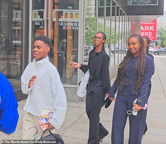 Diddy's children were still delighted as they arrived back at their hotel shortly after Wednesday's verdicts