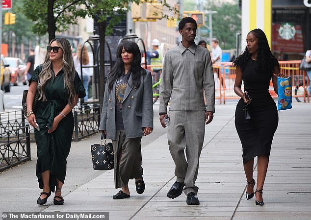 Diddy's family leave their hotel to go back to court after the verdict was given this morning