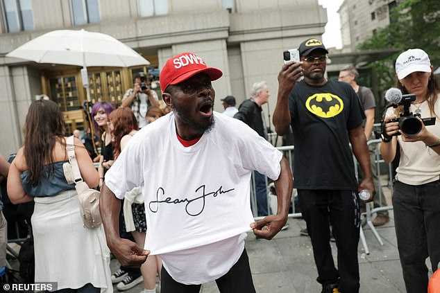 Others donned shirts that said 'Sean John' on them - Diddy's fashion brand