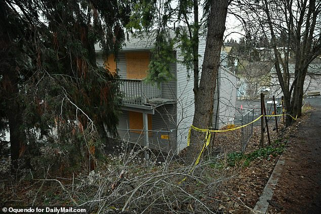 Kohberger broke into the victims' rented off-campus home and killed them on November 13, 2022. The home - which has since been demolished - is pictured in December 2023