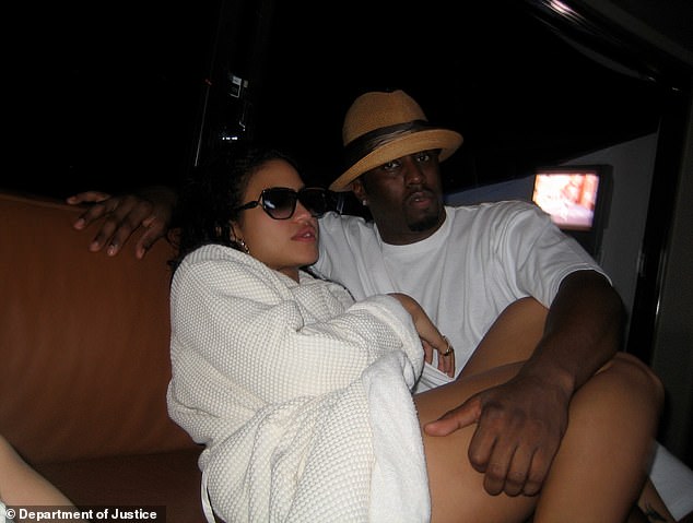 Cassie also testified about the start of her relationship with Diddy, saying it was initially a platonic mentorship before it became romantic during a trip to Miami when she celebrated her 21st birthday (pictured on the trip)