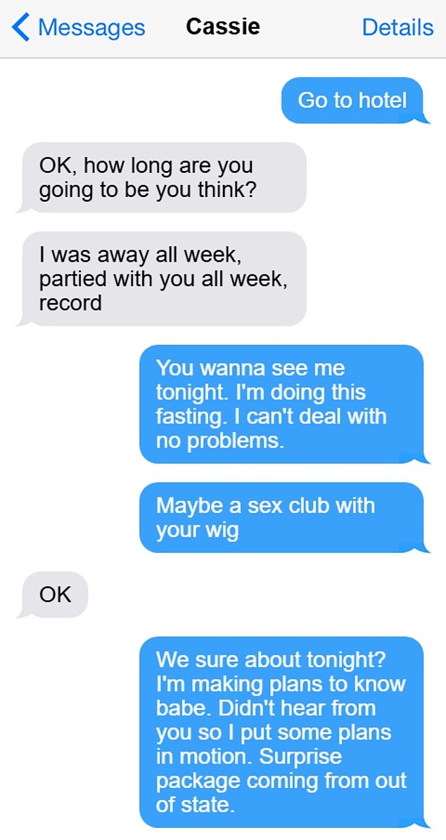 Another reads as Diddy and Cassie trying to stage a visit to a sex club