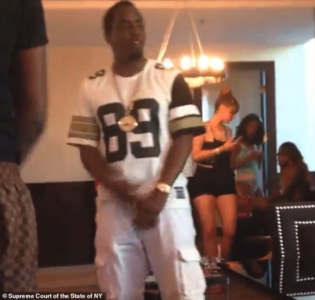 In a lawsuit filed in October 2024, a month after his arrest, images in a civil lawsuit showed Combs dancing with young women in a Las Vegas hotel room party
