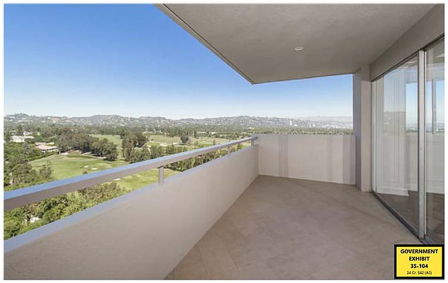 The balcony in question, in Cassie's apartment at the time in LA, is pictured