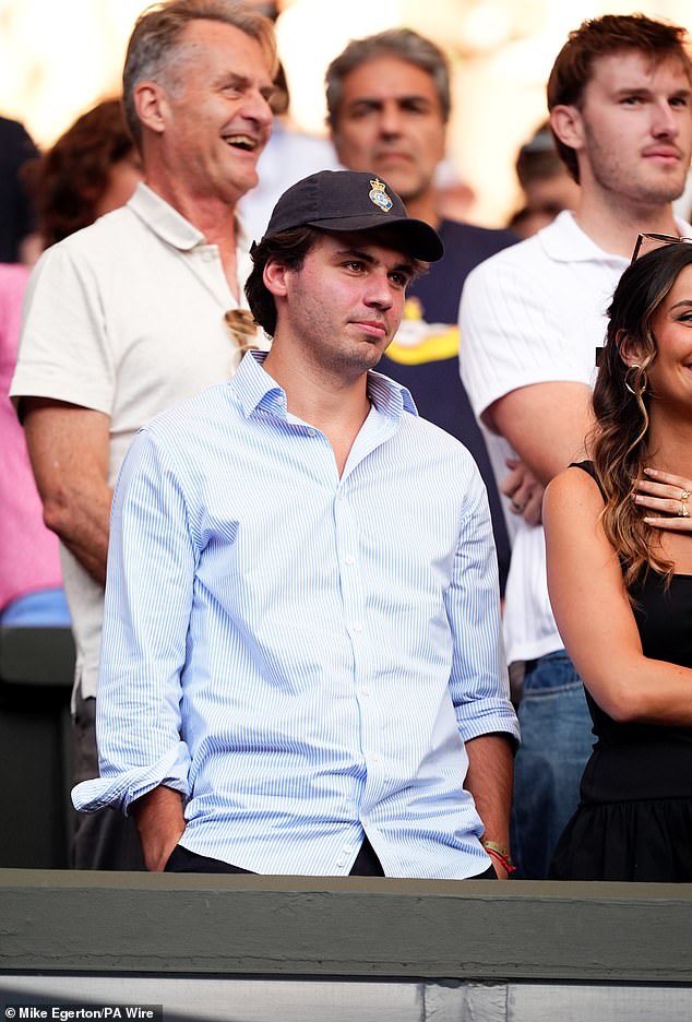 It was Benjamin who was proudly looking on during Wednesday's match at the All England Lawn Tennis and Croquet Club, looking dapper in a light blue shirt and cap