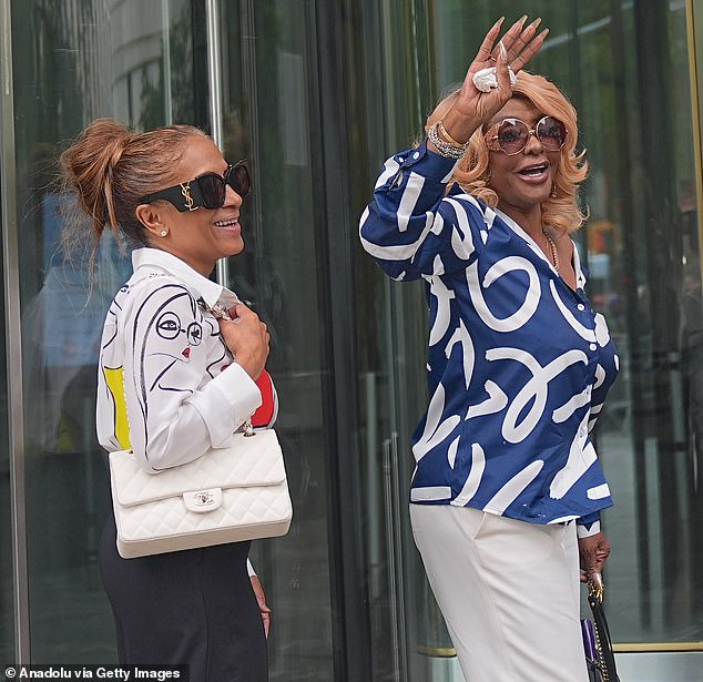 Janice Combs (right) is seen outside of court on July 2