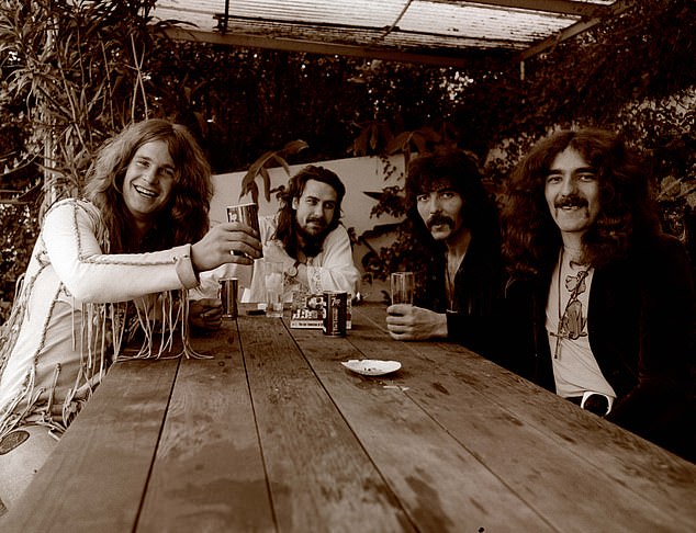 The rock star, 76, will reunite with Black Sabbath at their Back To The Beginning concert at Birmingham's Villa Park on July 5 (the band are pictured in a previously unseen photo in 1972)