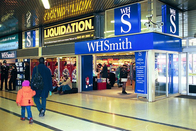 The WH Smith branch at London King's Cross railway station is pictured in 1998 - Modella is now focusing on shops in travel locations in airports and train stations