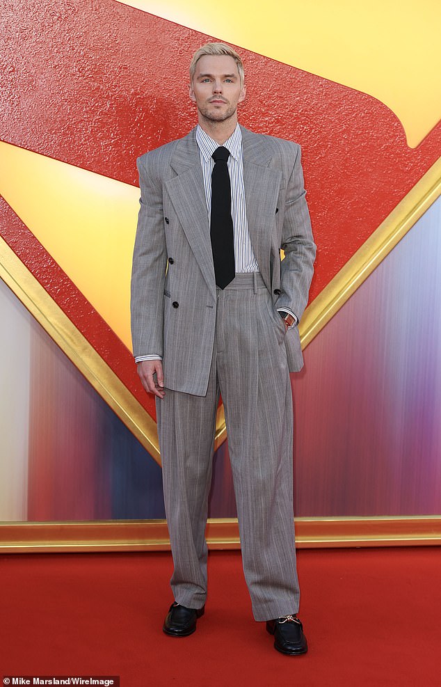 They were also joined by other leading man Nicholas Hoult who continued to show off his dyed blonde locks