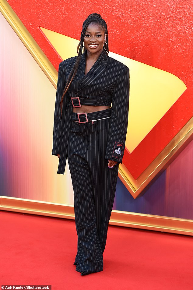Radio star Clara Amfo wore a smart black suit