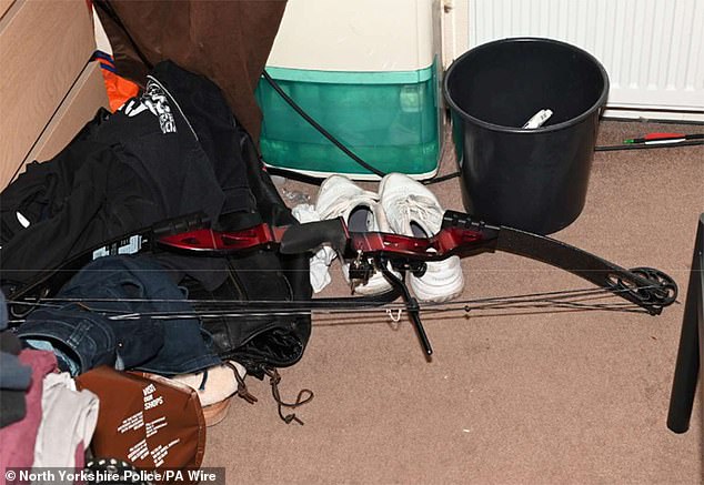 CCTV from inside Carr's own home captured the violent assault and video footage showed him attacking his wife first with a compound bow and then with a kitchen knife