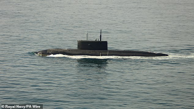 The Russian boat was spotted in the North Sea before entering the English Channel