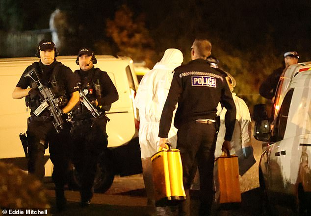 Armed police carried out a search around Crawley on after the incident in October 2020