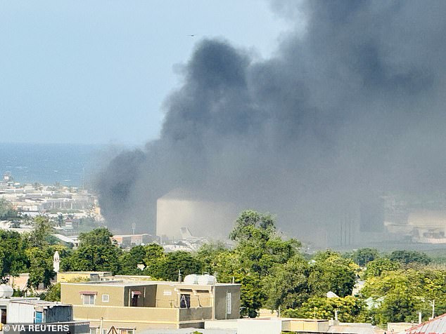 Abdirahim Ali, a nearby resident, said he saw 'a huge explosion and smoke everywhere'
