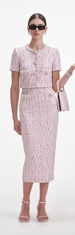 Bouclé midi skirt, £300, self-portrait.com