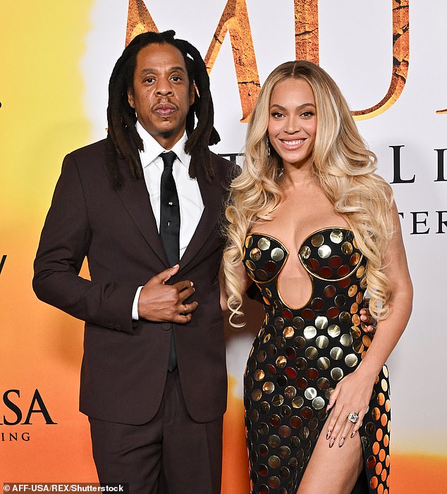 Fans widely speculated it referred to alleged infidelity by Beyonce's husband Jay-Z (both pictured in December)  with a woman called 'Becky', and theories began circulating online