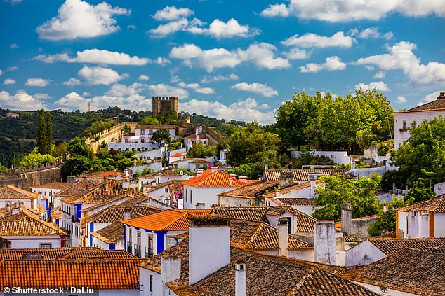 Obidos 'is home to narrow cobbled streets, whitewashed houses trimmed with blue and yellow, and vibrant bougainvillea'
