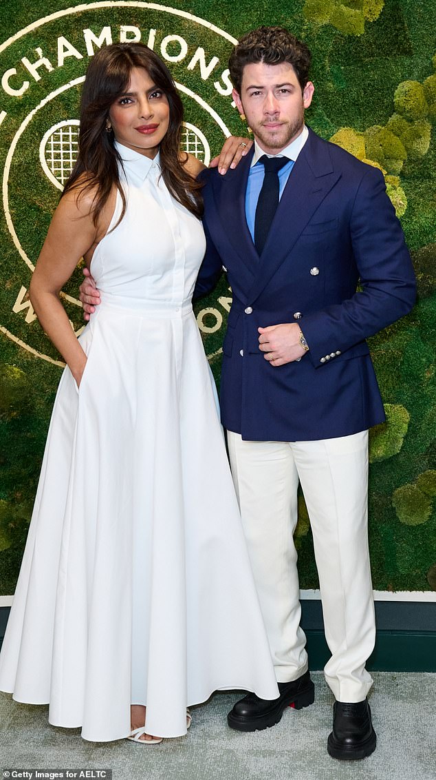 Nick Jonas (seen with Priyanka Chopra) committed a fashion faux pas by matching his white chinos with a pair of chunky, black shoes
