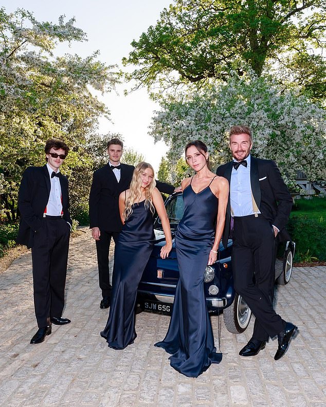 The Beckhams were all together to celebrate David's 50th less than two weeks before the Moncler shoot - but Brooklyn and Nicola shunned the celebrations amid their bitter feud