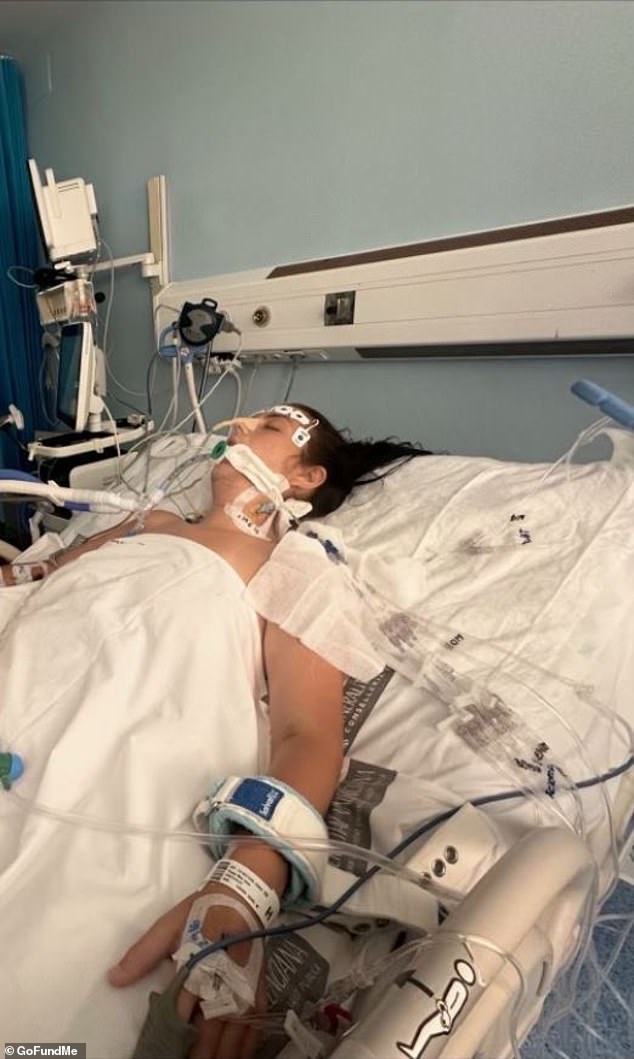 The 29-year-old from Worcester, is currently comatose in Benidorm, with her heart, kidneys and lungs all failing
