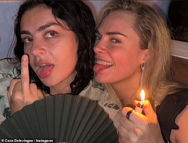 Among Cara's snaps was a selfie of herself and Charli XCX as she attended the pop star's set