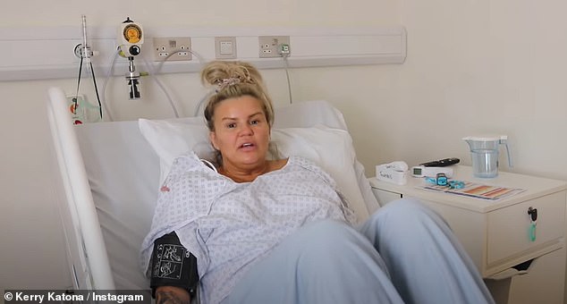 She said she was due to go under the knife after being left  left tripping over her nipples' following her recent weight loss  (pictured 2024)