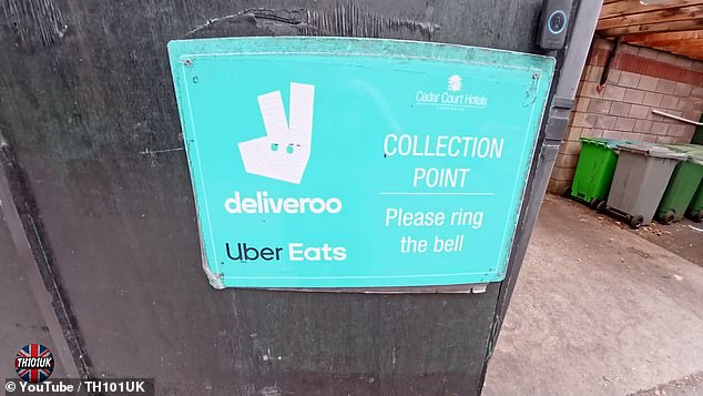 The site, which houses more than 300 migrants, also appeared to be operating as a collection point for Uber Eats and Deliveroo