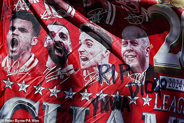 Fans have left scores of tributes to Jota outside Anfield Stadium in Liverpool in the hours since the news of his death broke