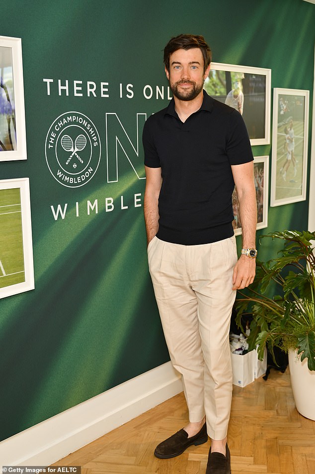 Jack Whitehall stopped by the AELTC's Parkside Suite in No.1 Court before watching some play