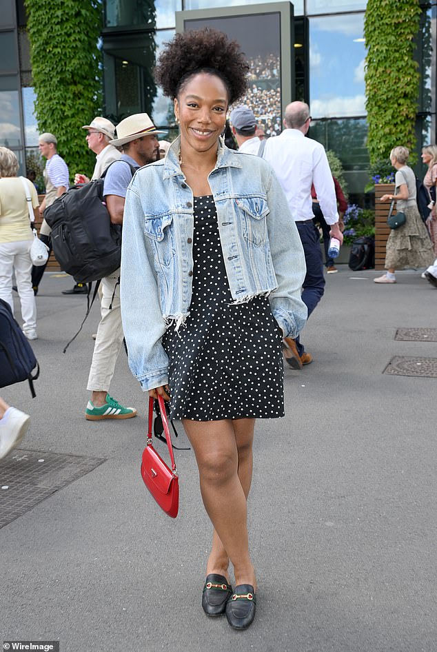 BAFTA award winning actress Naomi Ackie looked chic in polka dots for her arrival