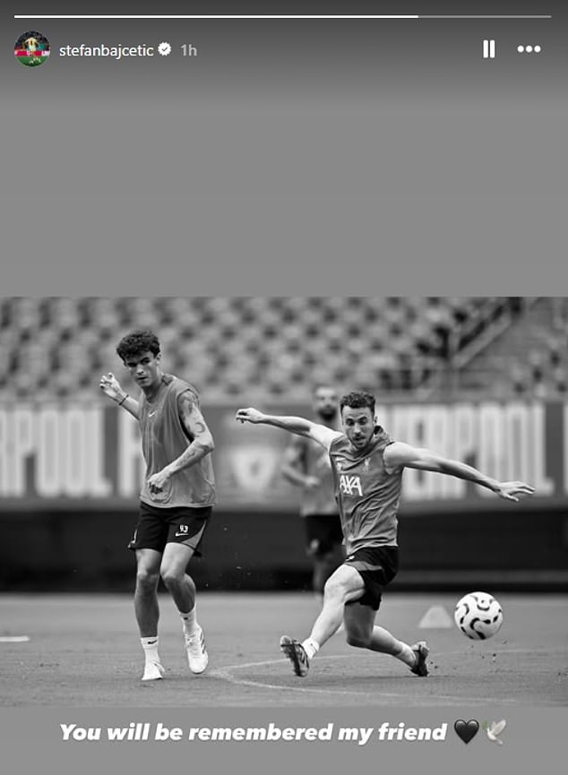 Stefan Bajcetic posted this picture and caption of them on his Instagram story