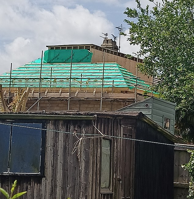 Pictured: The box dormer extension being built back in 2020. These images were sent to the council