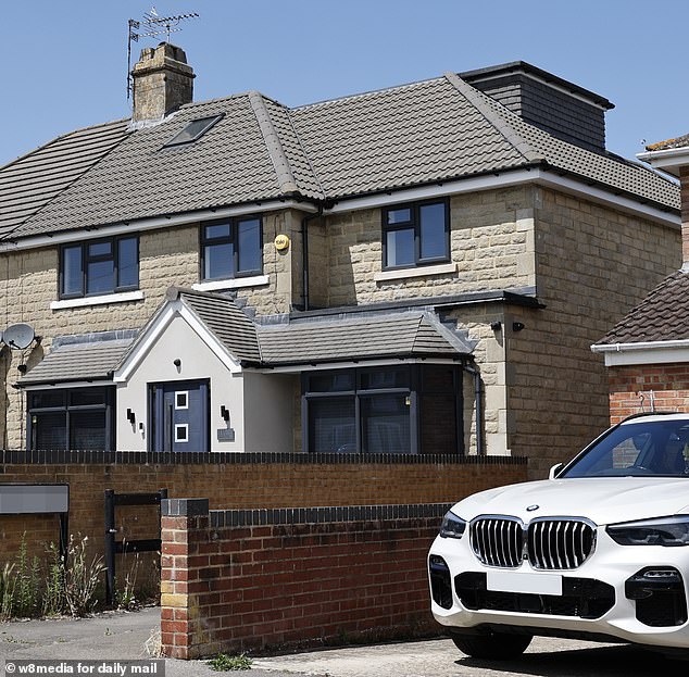 Pictured: The front of the property in Swindon, Wiltshire