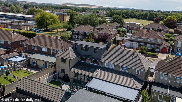 An aerial view of the box dormer extension that was initially built without planning permission
