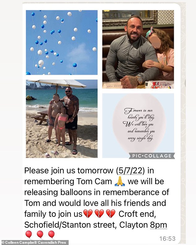Coleen also helped arrange a balloon release in memory of her drug dealer ex - who posed as a personal trainer